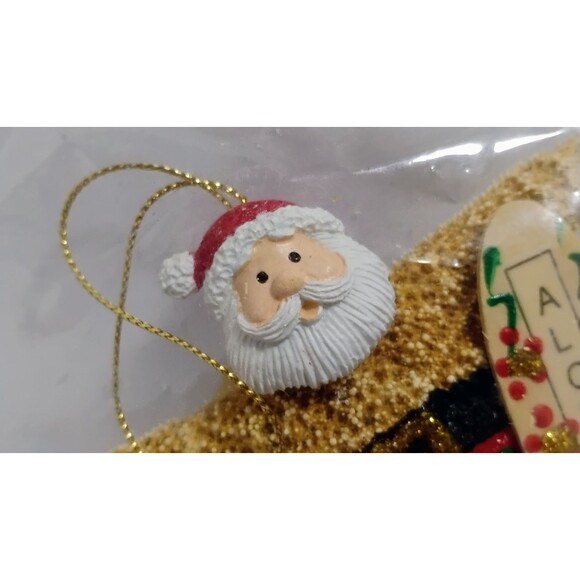 VINTAGE REAL STARFISH SANTA CLAUSE ALOHA HAWAII SURF THEMED CHRISTMAS ORNAMENT - Picture 5 of 7